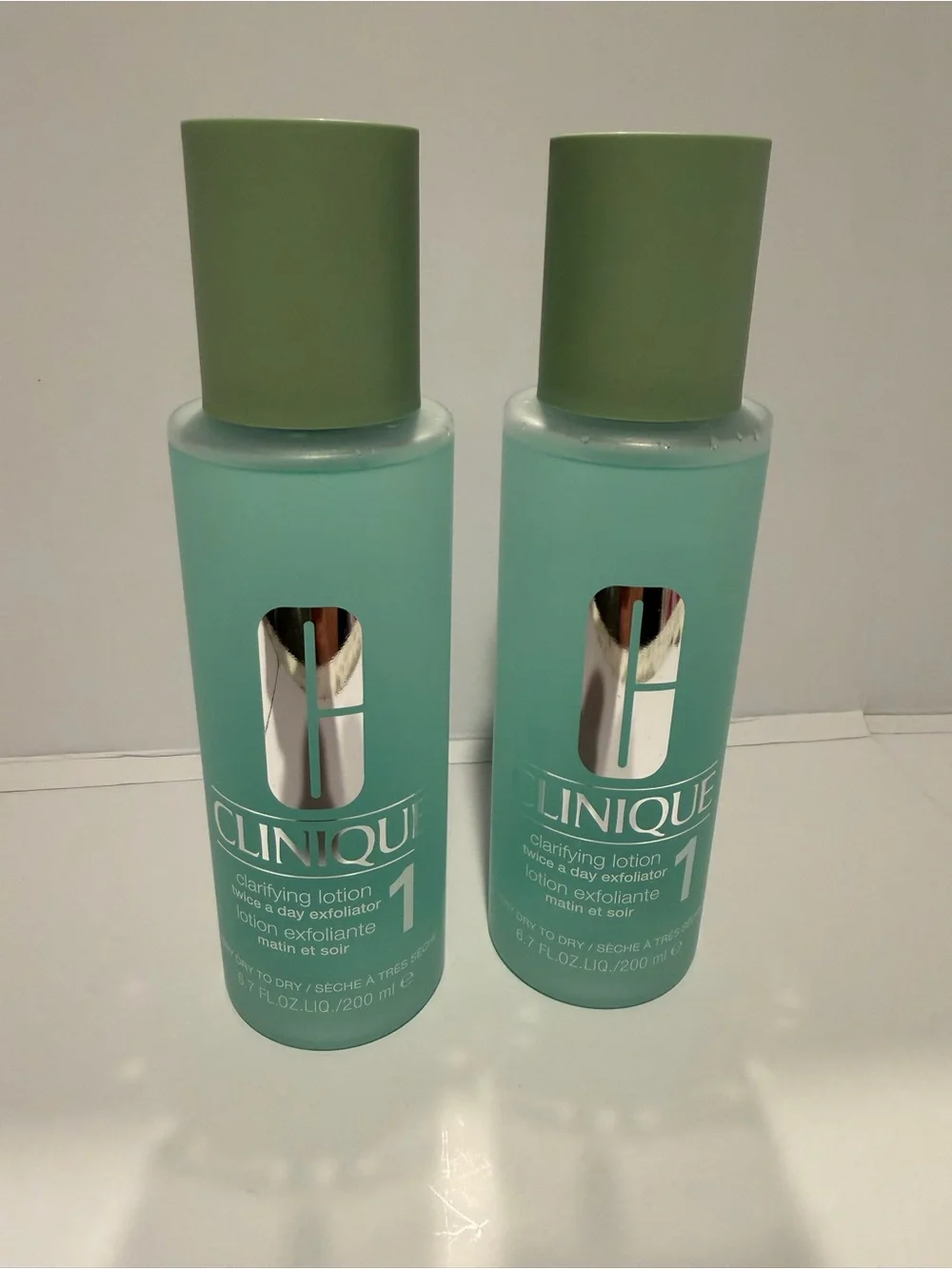 2 x Clinique Clarifying Lotion #1 for Dry to Very Dry Skin 6.7OZ/200ML NEW NWOB